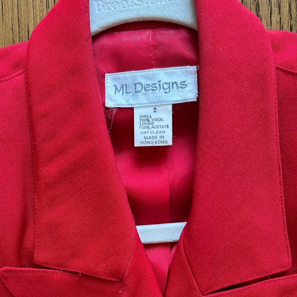 Vintage red double-breasted coat dress - Size 2